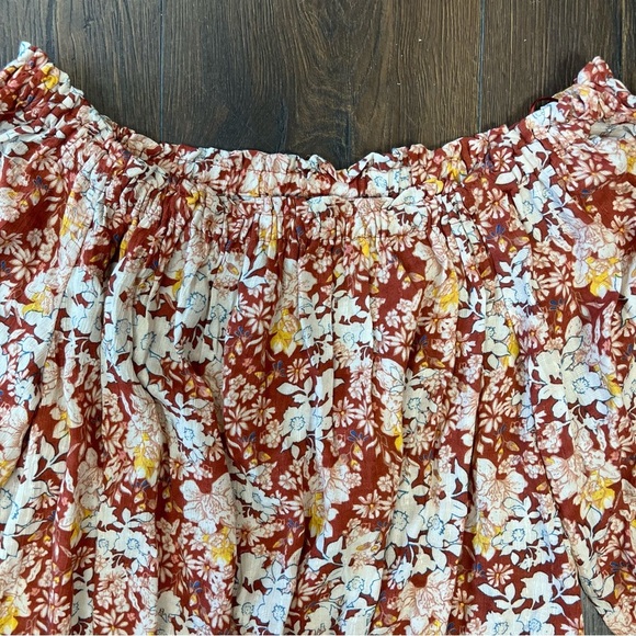 Cynthia Rowley rust floral crop top SZ MED - Picture 2 of 4